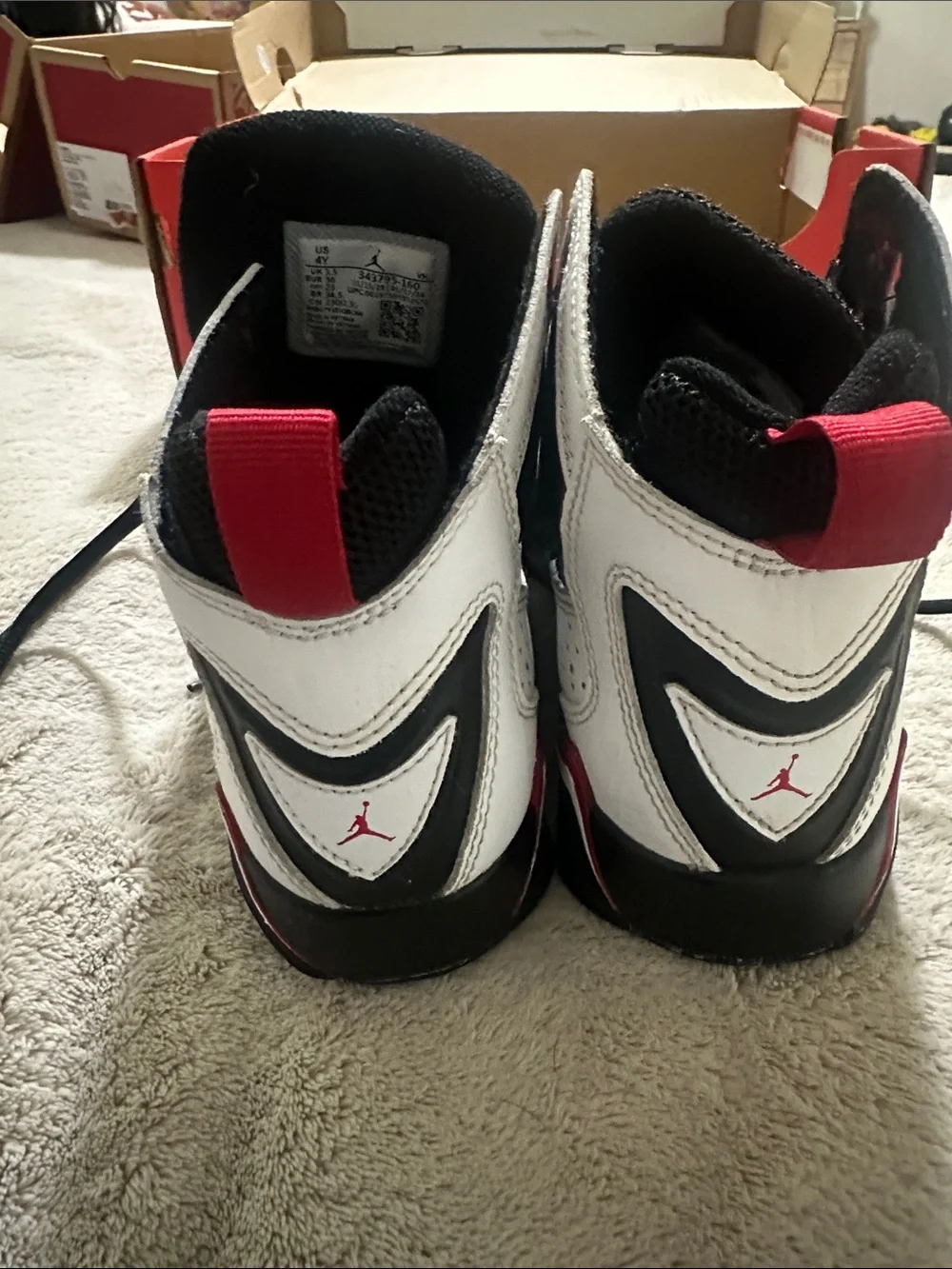 Nike White Black Red Retro Basketball Sneakers